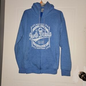 North Dakota Blue Men's Zip-Up Hoodie